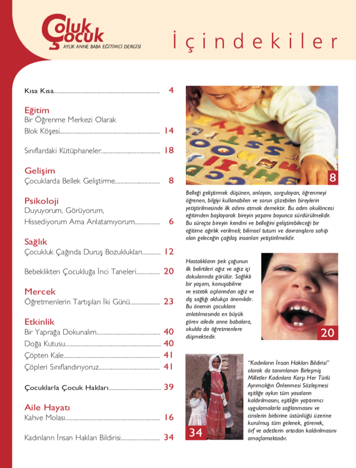 Çoluk Çocuk Aylık Anne Baba Eğitim Dergisi Sayı:20